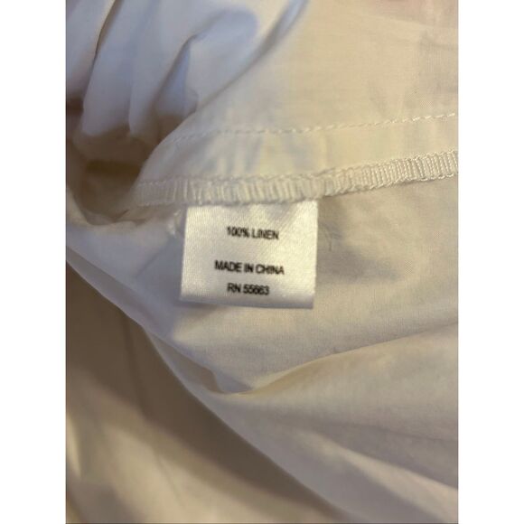 For Cynthia 100% Linen Button Up White Top Ruffled Hem NWT Size PS (6203) - Picture 5 of 7